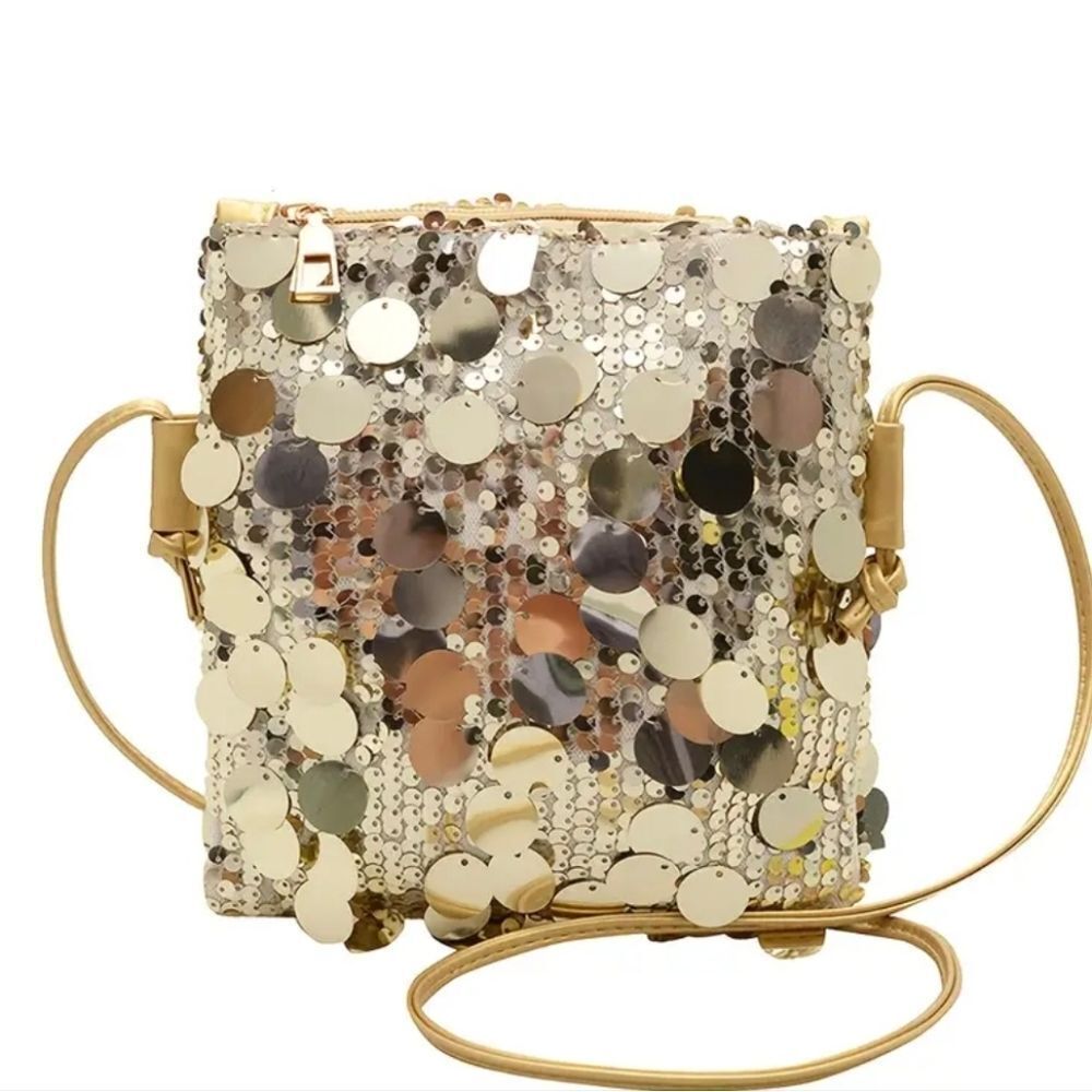 Gold Sequins Crossbody Bag